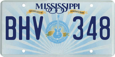 MS license plate BHV348