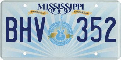 MS license plate BHV352