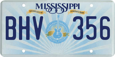 MS license plate BHV356