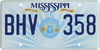 MS license plate BHV358