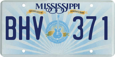 MS license plate BHV371