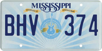 MS license plate BHV374