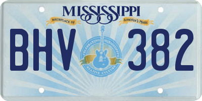 MS license plate BHV382