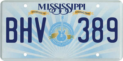 MS license plate BHV389