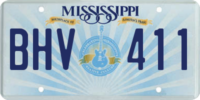 MS license plate BHV411