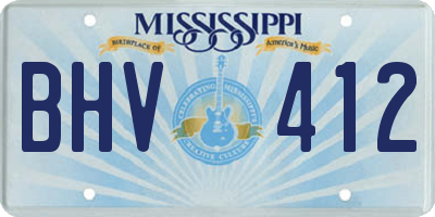 MS license plate BHV412