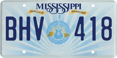 MS license plate BHV418