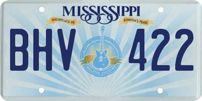 MS license plate BHV422