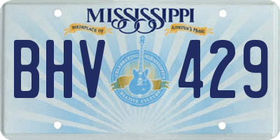 MS license plate BHV429