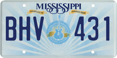 MS license plate BHV431