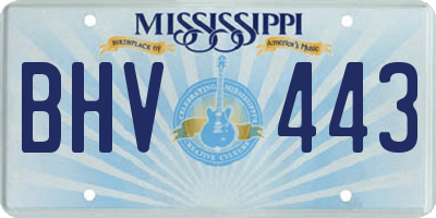 MS license plate BHV443