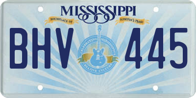 MS license plate BHV445
