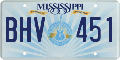 MS license plate BHV451
