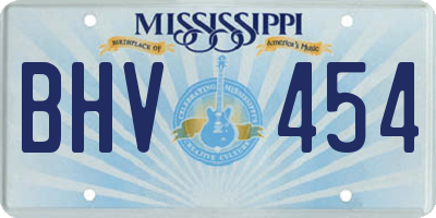 MS license plate BHV454
