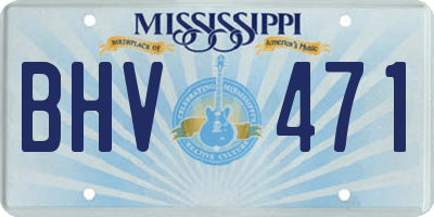 MS license plate BHV471