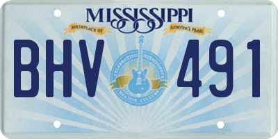 MS license plate BHV491