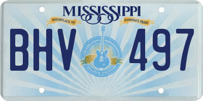 MS license plate BHV497