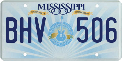 MS license plate BHV506
