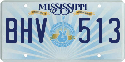 MS license plate BHV513