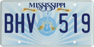MS license plate BHV519