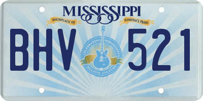 MS license plate BHV521