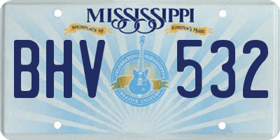 MS license plate BHV532