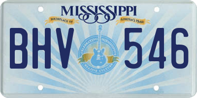 MS license plate BHV546