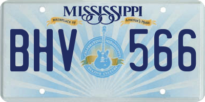 MS license plate BHV566