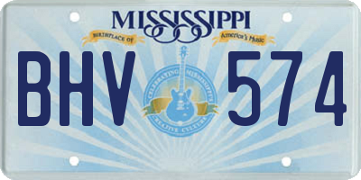 MS license plate BHV574