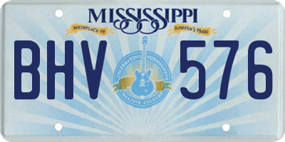 MS license plate BHV576