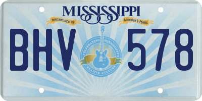 MS license plate BHV578
