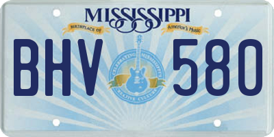 MS license plate BHV580