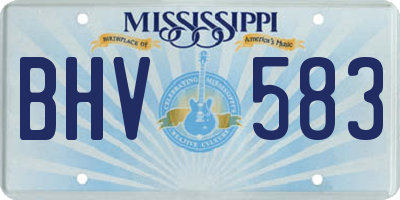 MS license plate BHV583