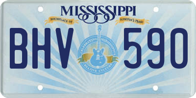 MS license plate BHV590