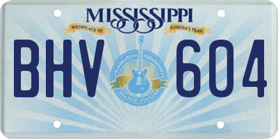 MS license plate BHV604