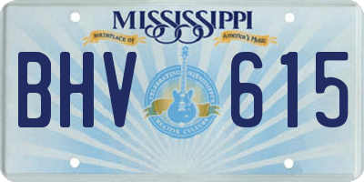 MS license plate BHV615