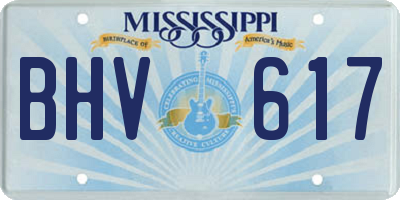 MS license plate BHV617