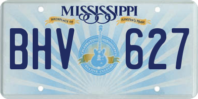 MS license plate BHV627