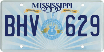 MS license plate BHV629