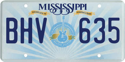 MS license plate BHV635
