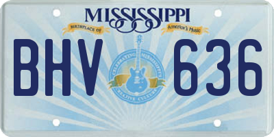 MS license plate BHV636