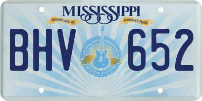 MS license plate BHV652