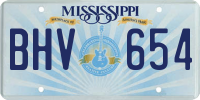 MS license plate BHV654