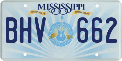 MS license plate BHV662