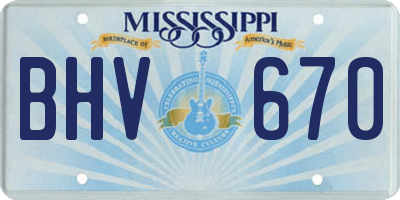 MS license plate BHV670