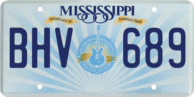 MS license plate BHV689