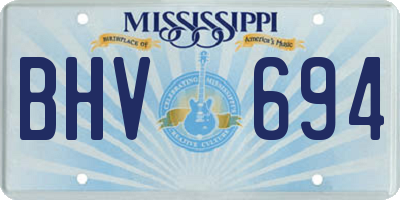 MS license plate BHV694