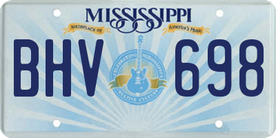 MS license plate BHV698