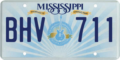 MS license plate BHV711