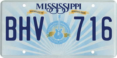 MS license plate BHV716